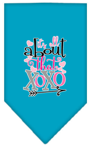 Pet and Dog Bandana Screen Printed, "It's All About That XOXO"