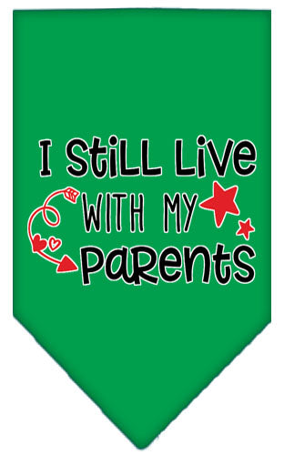 Pet and Dog Bandana Screen Printed, "I Still Live With My Parents"