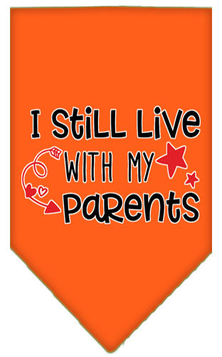 Pet and Dog Bandana Screen Printed, "I Still Live With My Parents"