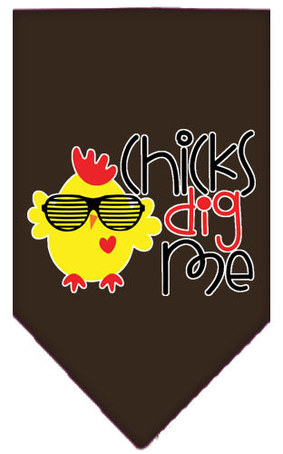 Pet and Dog Bandana Screen Printed, "Chicks Dig Me"