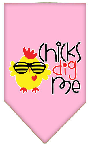 Pet and Dog Bandana Screen Printed, "Chicks Dig Me"