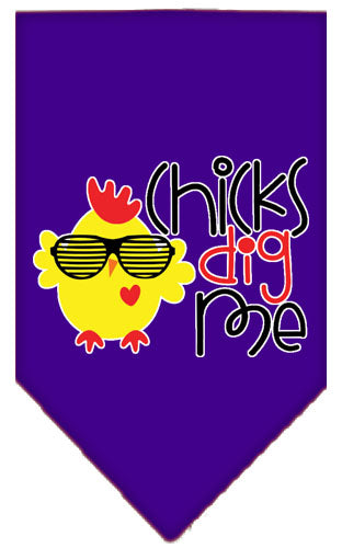 Pet and Dog Bandana Screen Printed, "Chicks Dig Me"