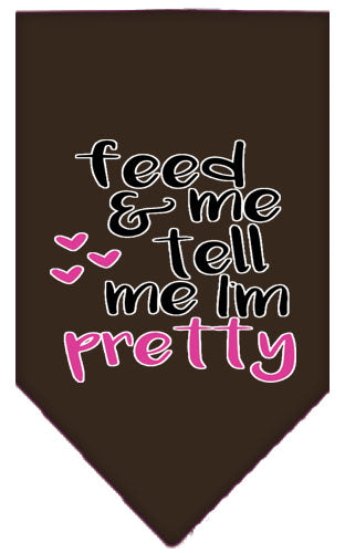 Pet and Dog Bandana Screen Printed, "Feed Me & Tell Me I'm Pretty"