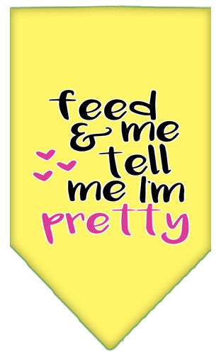 Pet and Dog Bandana Screen Printed, "Feed Me & Tell Me I'm Pretty"