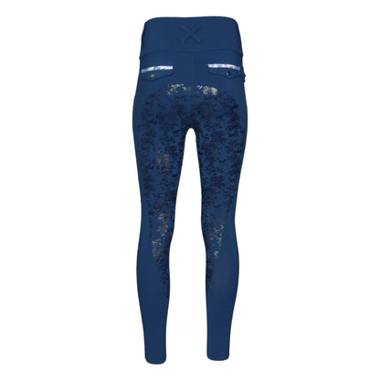 Dapplebay Kids Equestrian Toile Essential Tights-Bright Navy