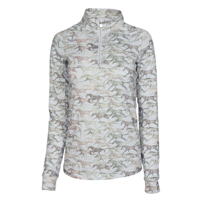 Dapplebay Galloping Watercolor 1/4 Zip Riding Top