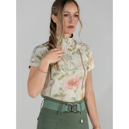 Dapplebay Vintage Floral 1/4 Zip SS Riding Top