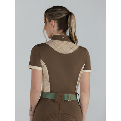 Dapplebay Grace 1/4 Zip SS Riding Top-Chestnut/Spring Plaid