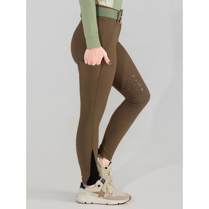 Dapplebay Sport Silicone Knee Patch Breeches-Chestnut