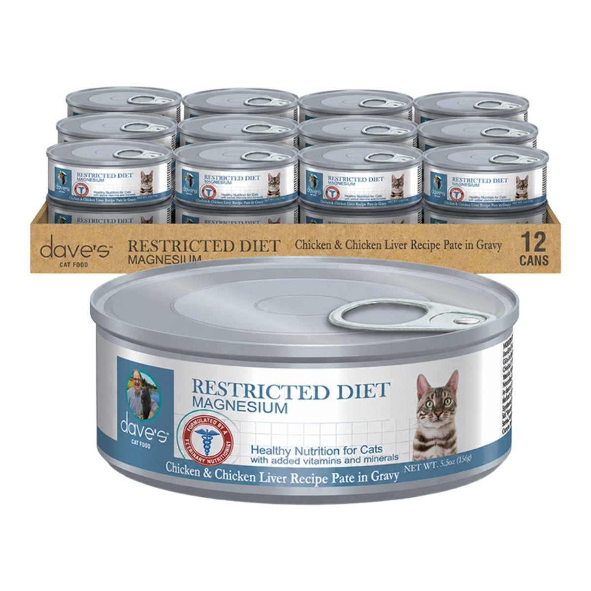 Dave's Cat Restricted Magnesium Chicken Diet 5.5 oz. (Case of 12)