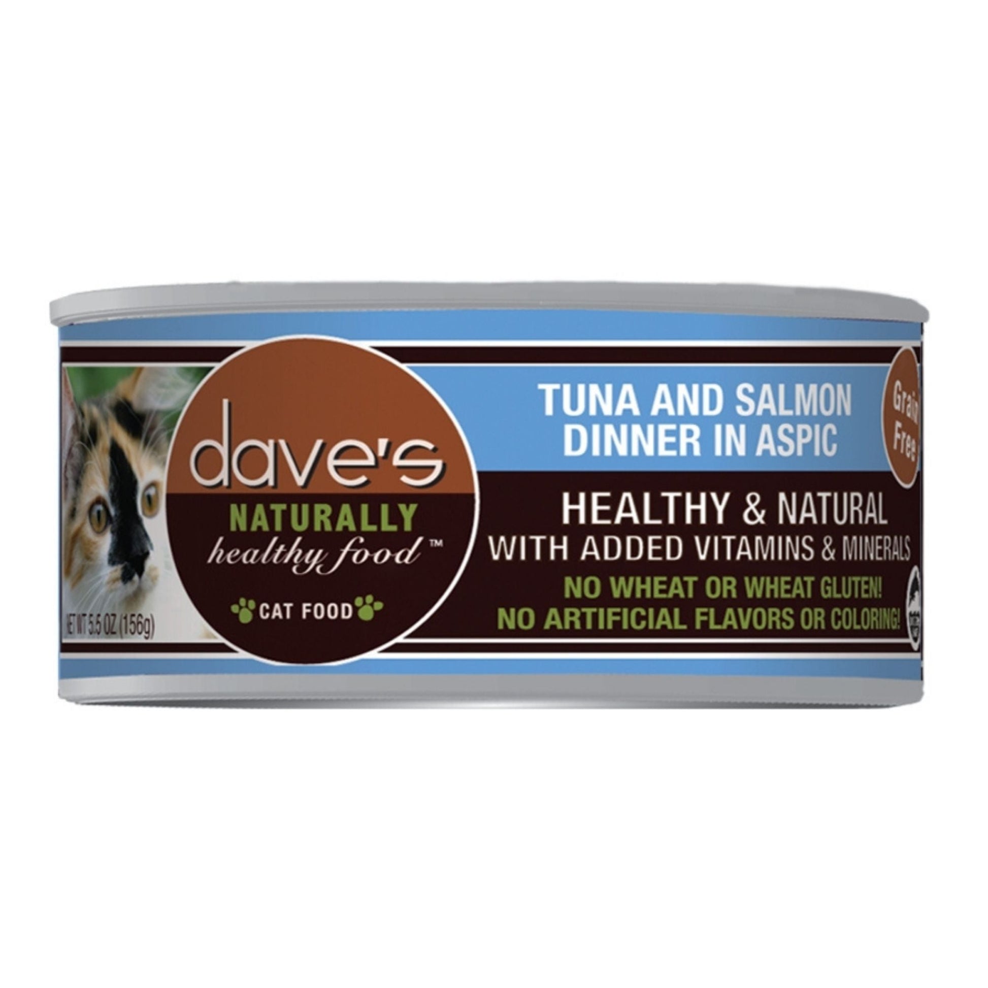 Dave's Pet Food Cat Naturally Healthy Tuna & Salmon Dinner In Aspic 5.5oz. (Case of 12)
