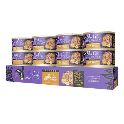 Tiki Pet Cat After Dark Shreds Turkey & Turkey Liver 3oz. (Case of 12)
