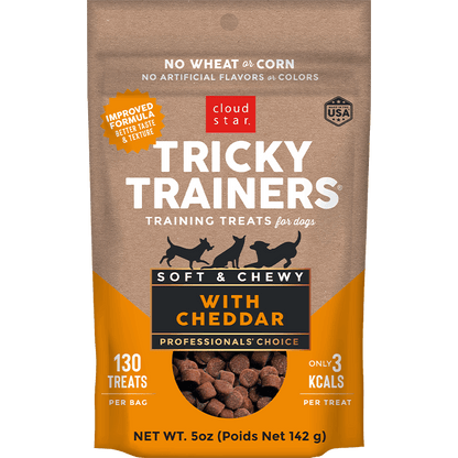 Cloud Star Chewy Tricky Trainers Cheddar Flavor Dog Treats; 5oz. Bag