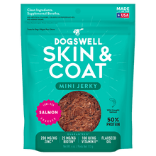 Dogswell Jerky Skin and Coat Mini Grain-Free Salmon 4oz.
