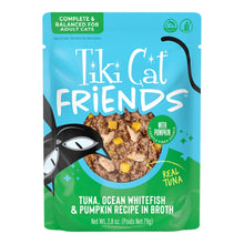 Tiki Pets Cat Friends Tuna Ocean Whitefish & Pumpkin 2.8oz.  Pouch (Case of 12)
