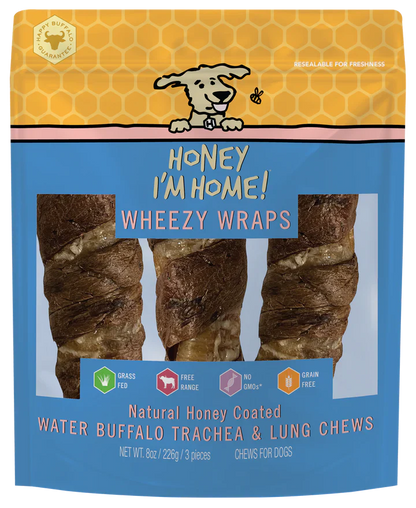Honey Dog Buffalo Trachea Lung 6" (3pk)