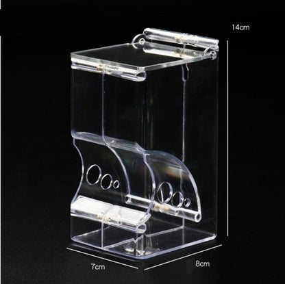 Transparent Plastic Hamster Feeder Food Box Innovative Fixable