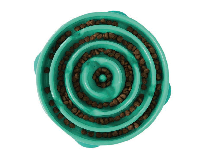 Outward Hound Fun Feeder Slo-Bowl Drop Turquoise Large