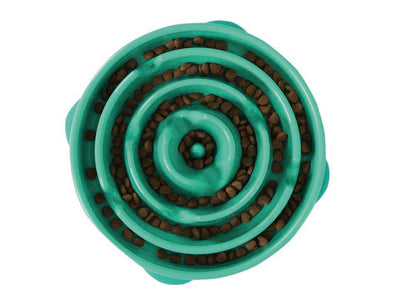 Outward Hound Fun Feeder Slo-Bowl Drop Turquoise Large
