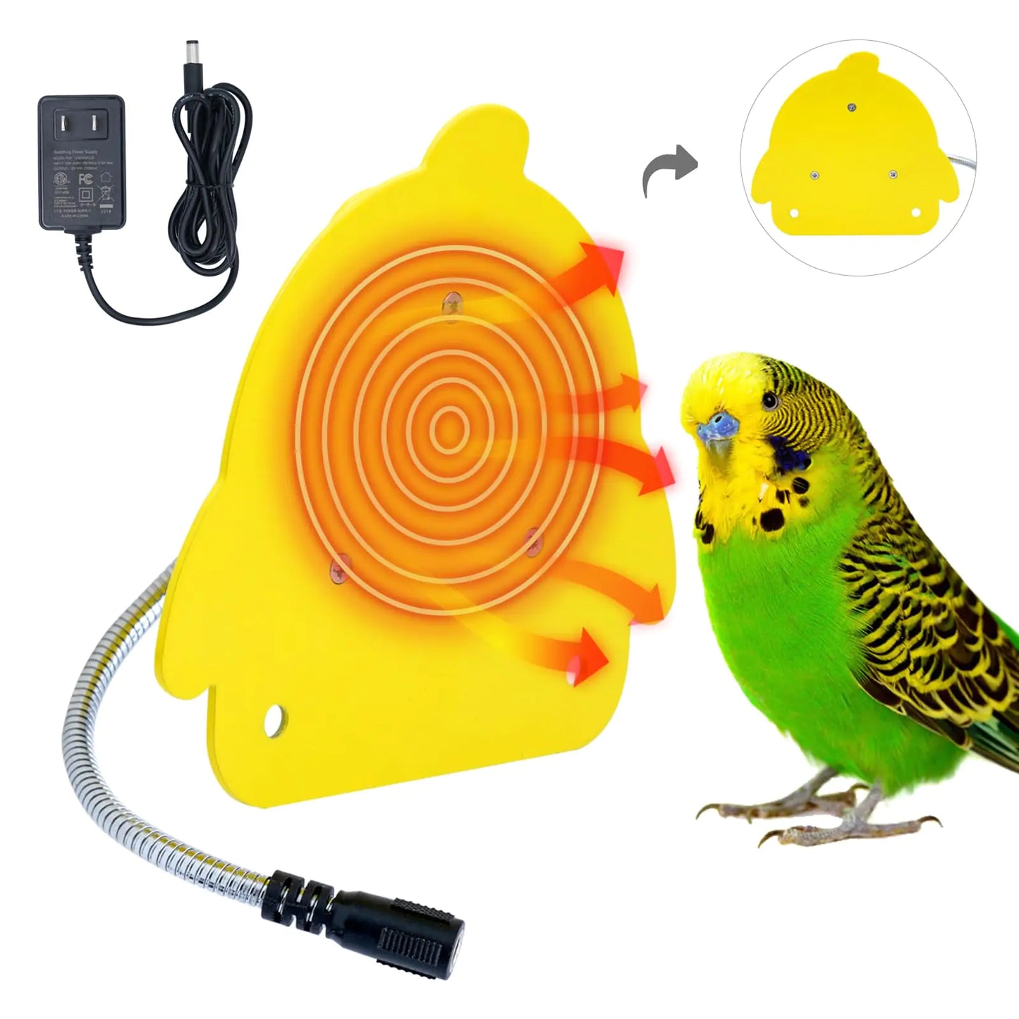 Bird Cage Heater For Parakeets Bird Heater Snuggle Up Heated Pad Bird Warmer For Parrot Parakeets Conure Bird Cage Heater Warm Bird Perch Stand Birds Cage Accessories And Supplies Yellow