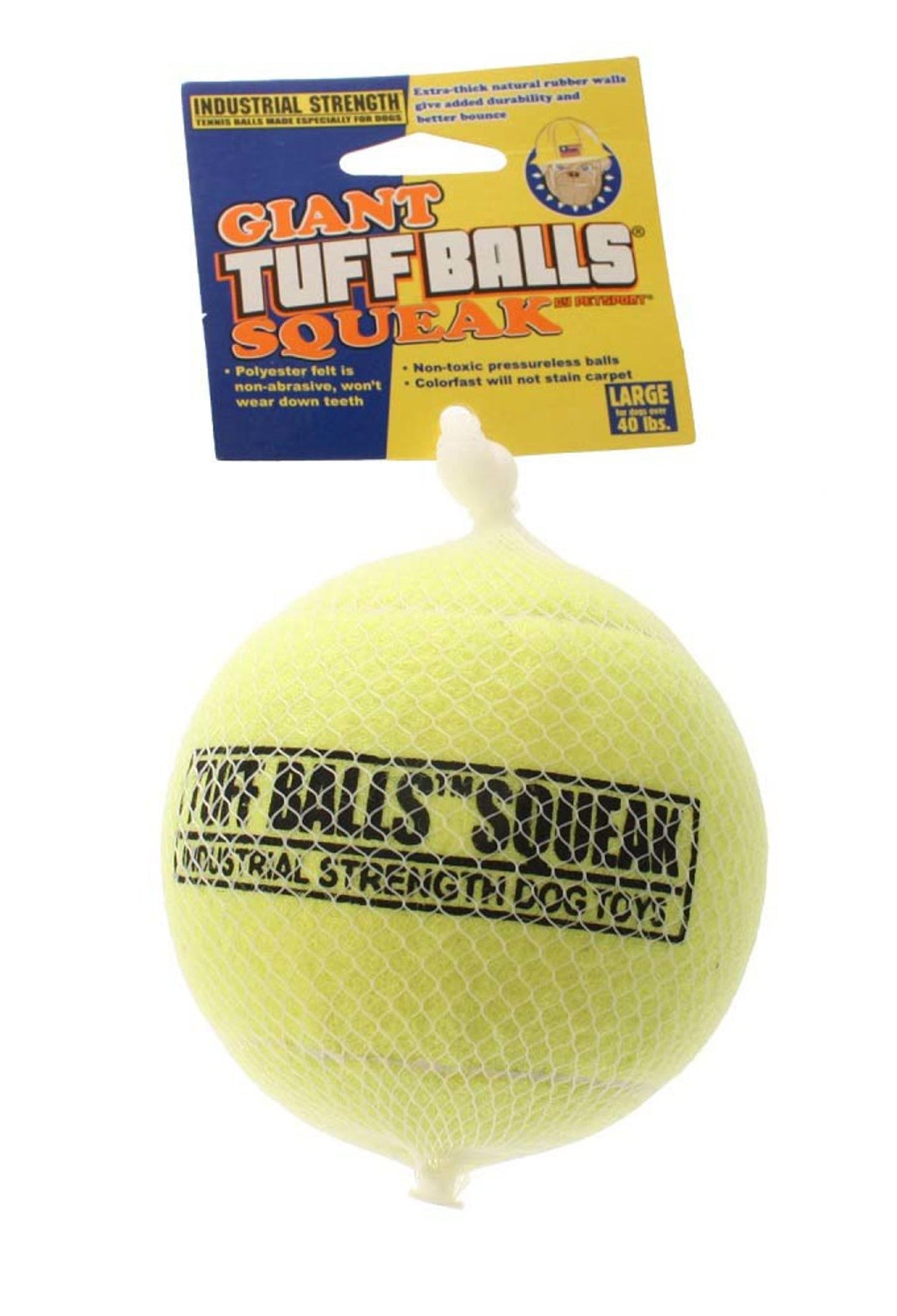 Petsport Giant Tuff Ball Squeak Mesh 4in