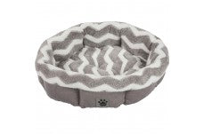 Snoozzy Zig Zag Shearling Round Bed Gray 21 In One Size