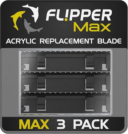 Flipper Max Abs Replacement Blades Straight Edge 5 Pack Acrylic Tanks