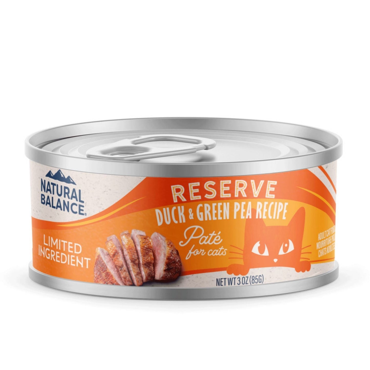 Natural Balance Pet Foods Limited Ingredient Pate Canned Cat Food RESERVE Duck & Green Pea 3oz. (Case of 12)