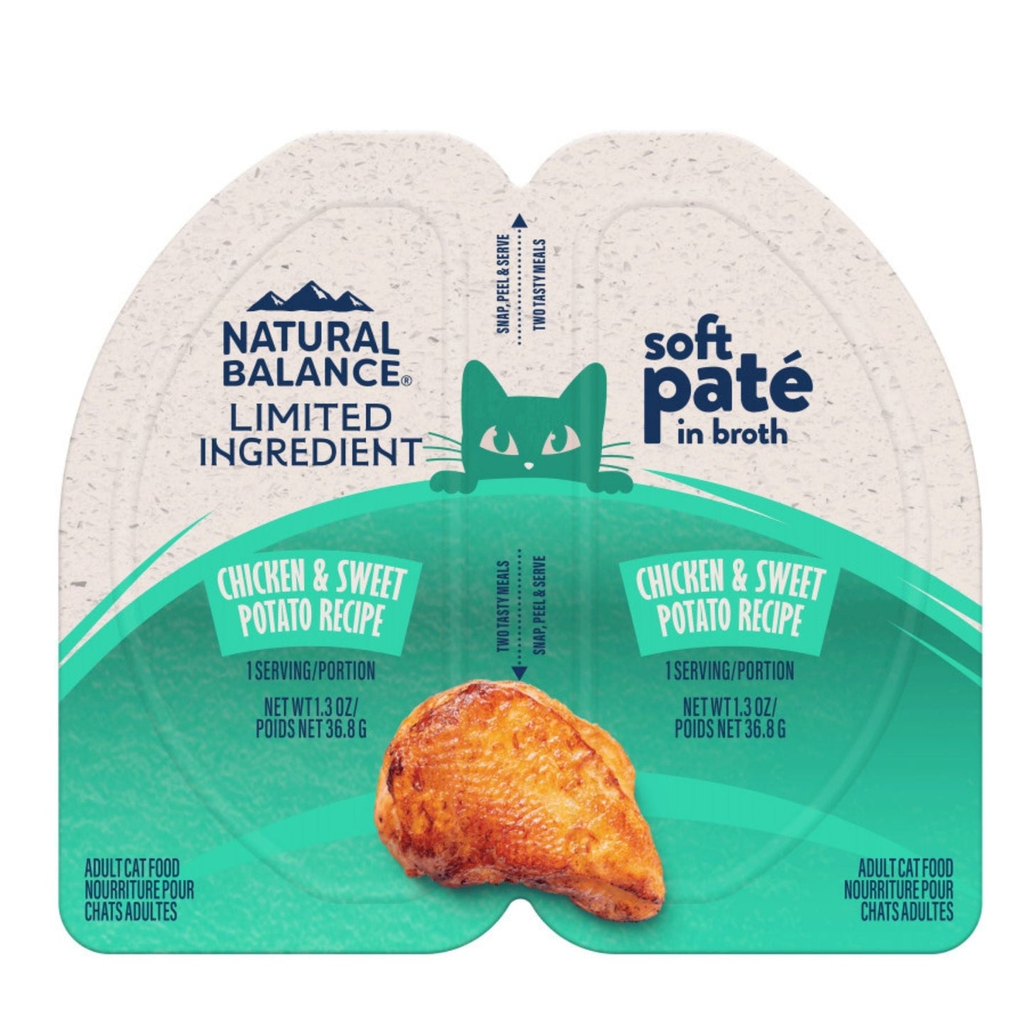 Natural Balance Pet Foods Limited Ingredient Soft Pate in Broth Wet Cat Food Chicken & Sweet Potato 2.6oz. (Case of 10)
