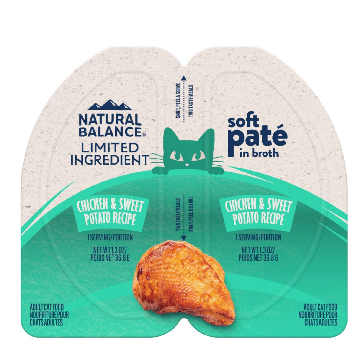 Natural Balance Pet Foods Limited Ingredient Soft Pate in Broth Wet Cat Food Chicken & Sweet Potato 2.6oz. (Case of 10)