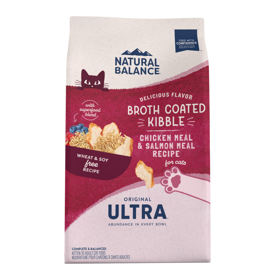 Natural Balance Ultra Broth Coated Indoor Dry Cat Food Chicken & Salmon 6lb