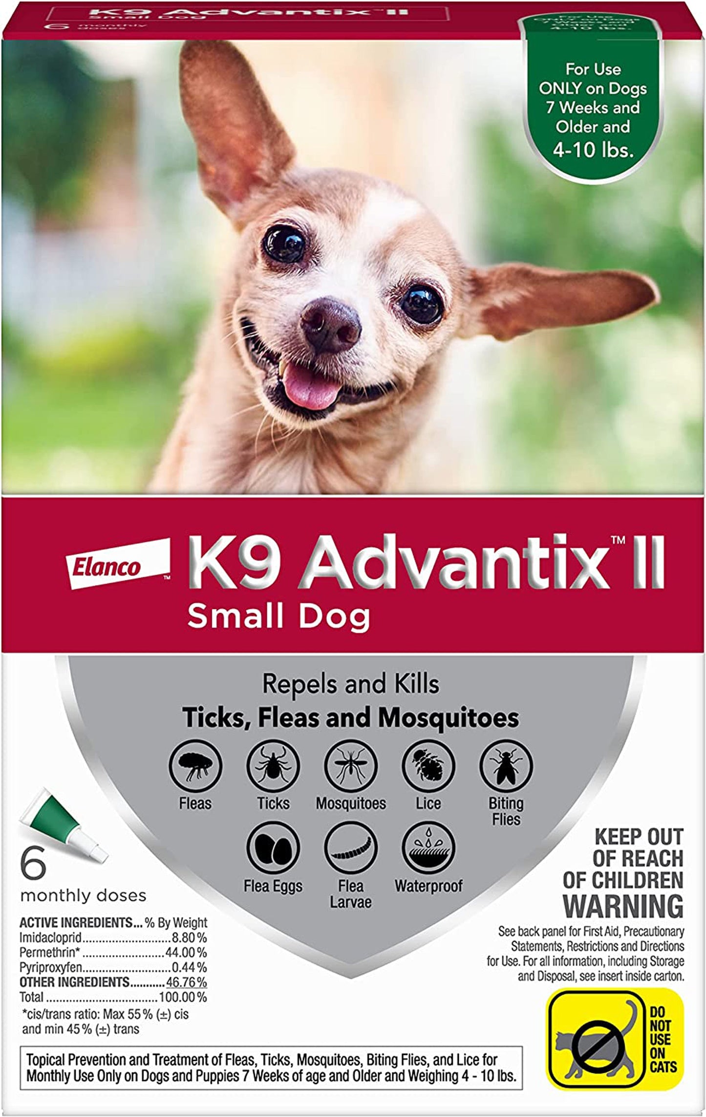 K9 Advantix II Flea, Tick & Mosquito Protection Small Dog 4-10lbs 6pk