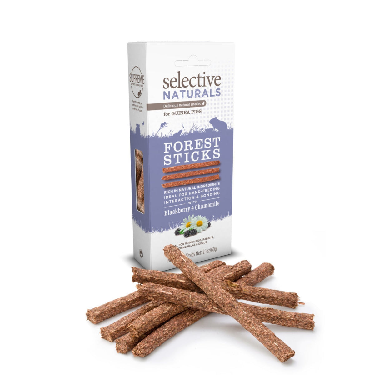 Science Selective Forest Sticks w/ Blackberry & Chamomile for Guinea Pigs 4ea/2.1 oz.