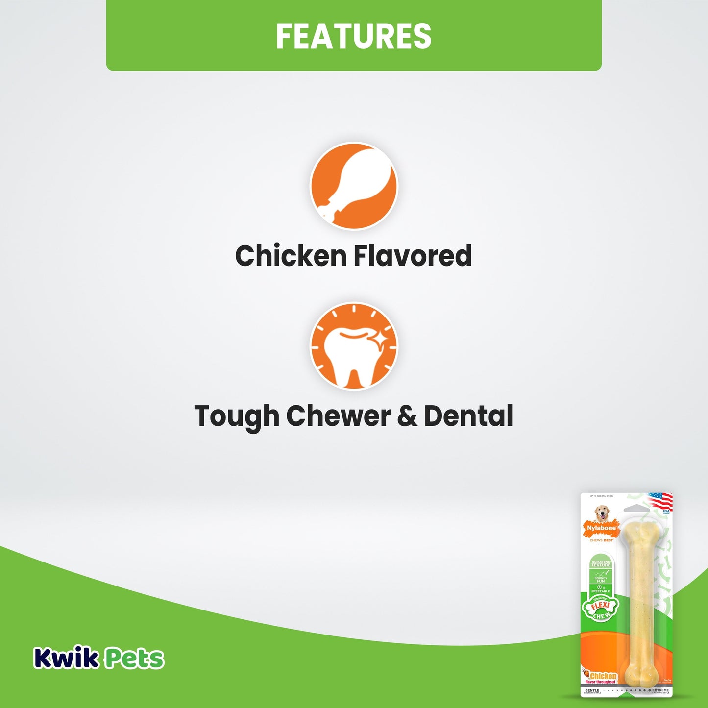 Flexichew Dental Bone Giant Size Chicken Flavored Toy for Large Dogs