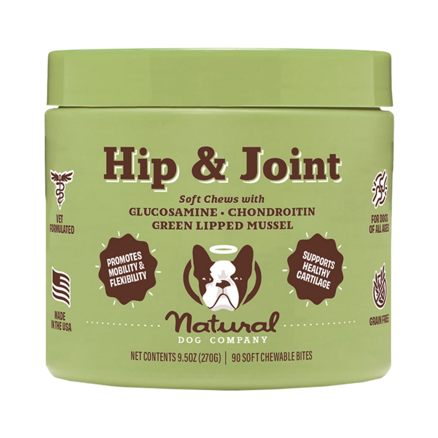 Natural Dog Company Dog Hip & Joint Supplement Chews - 90 Count
