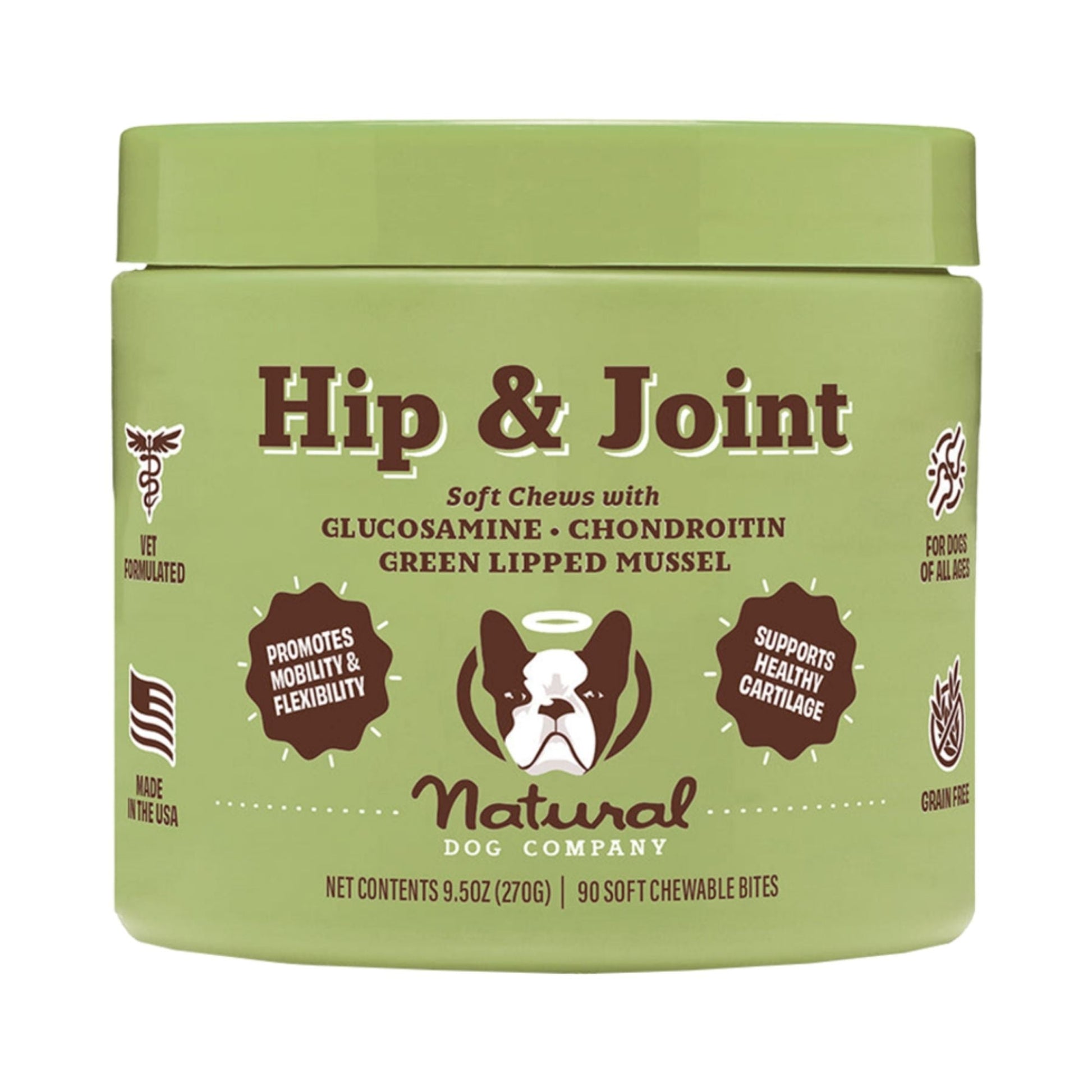 Natural Dog Company Dog Hip & Joint Supplement Chews - 90 Count