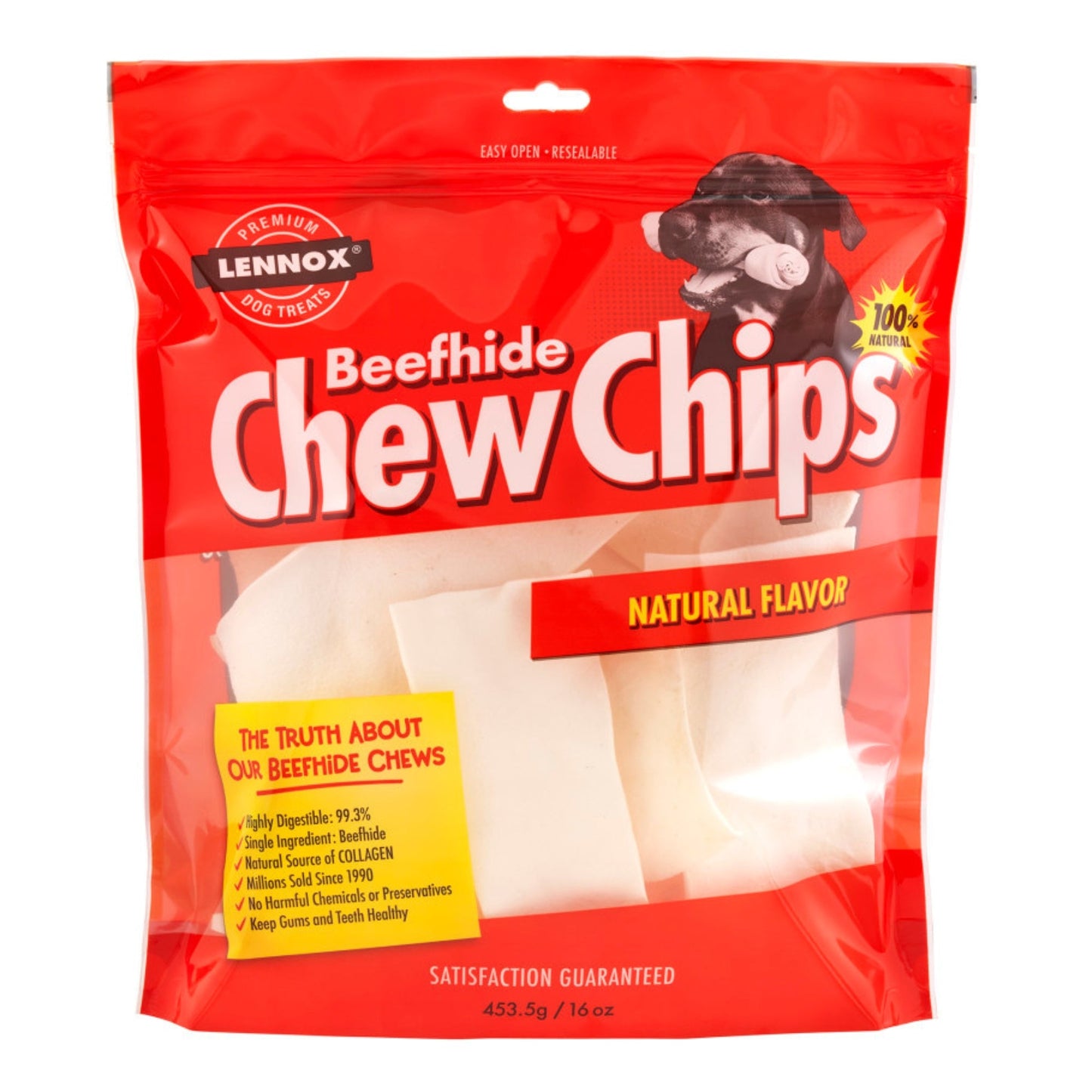 Lennox Beefhide Natural Chew Chips Dog Treat 16oz