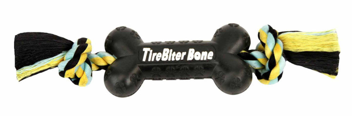 Mammoth Pet Products Large TireBiter Bone w/Rope 16in