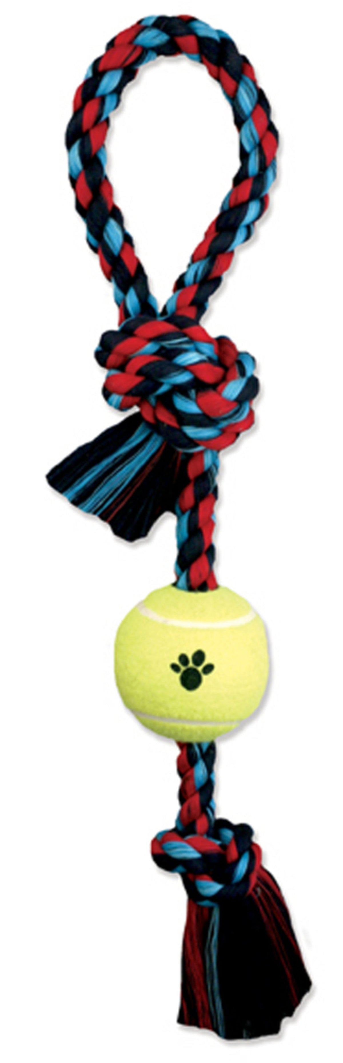 Mammoth Pet Products Medium Pull Tug w/Tennis Ball 20in