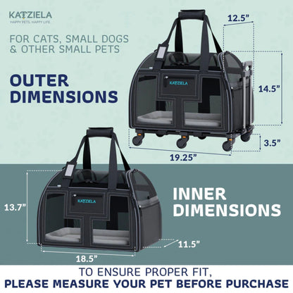 Katziela Luxury Lorry Wheeled Carrier Gray