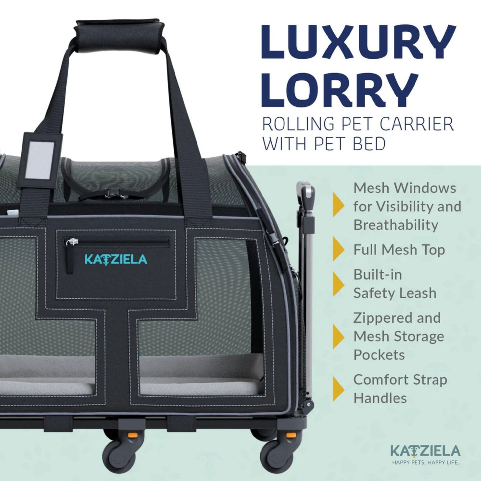 Katziela Luxury Lorry Wheeled Carrier Gray