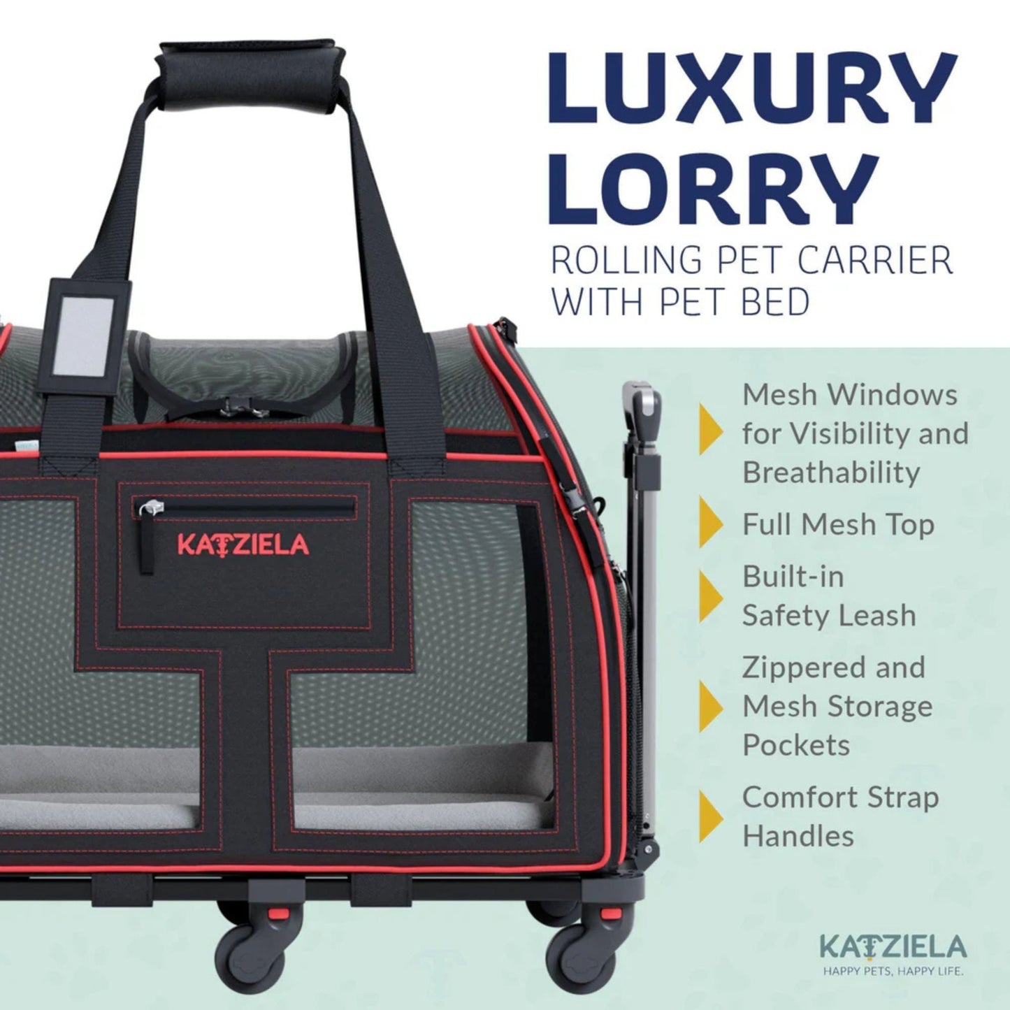 Katziela Luxury Lorry Wheeled Carrier Red