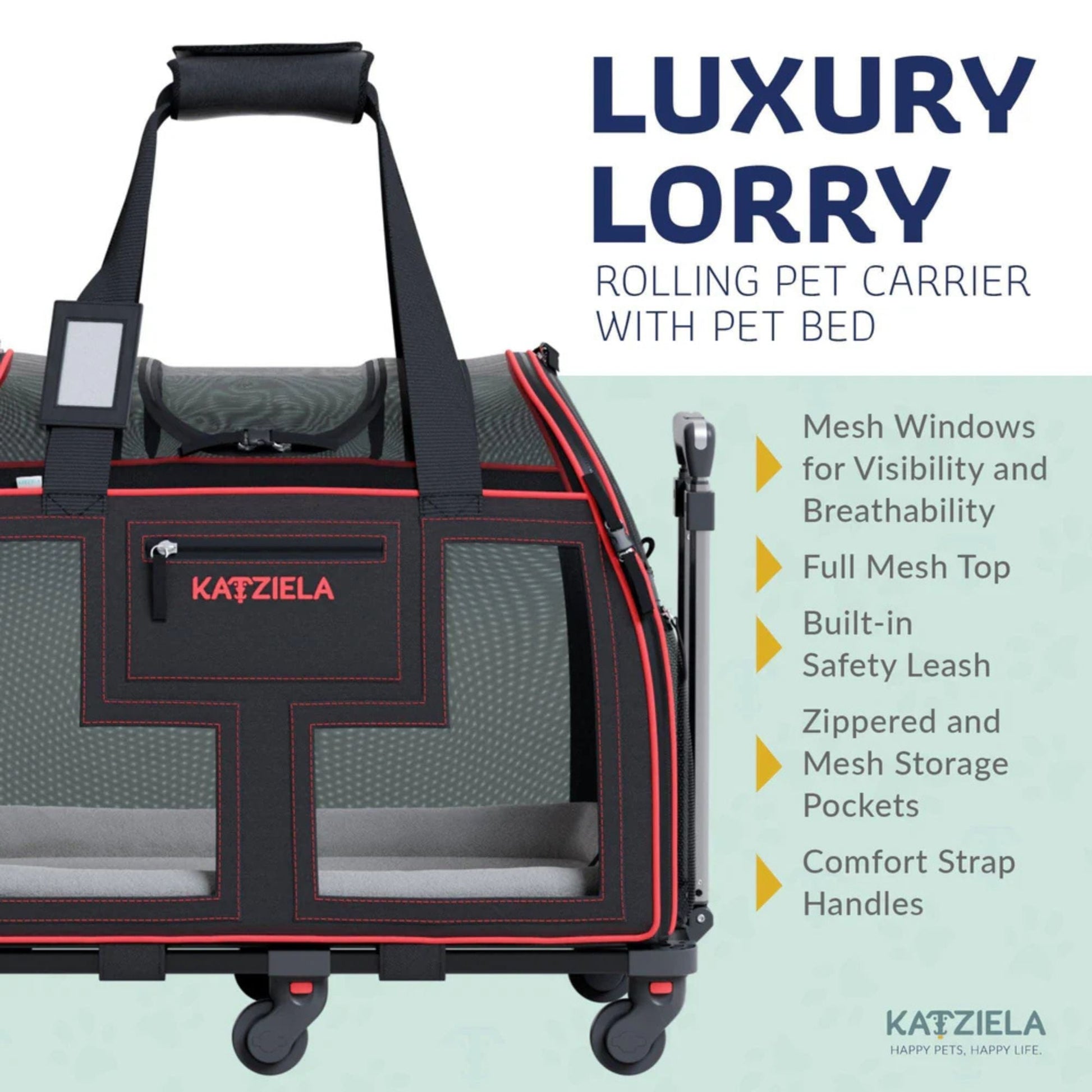 Katziela Luxury Lorry Wheeled Carrier Red