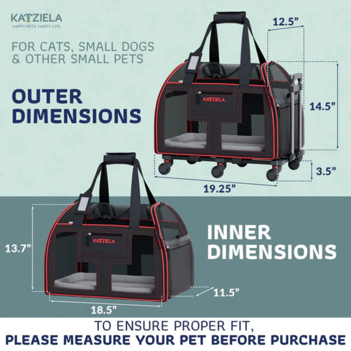 Katziela Luxury Lorry Wheeled Carrier Red