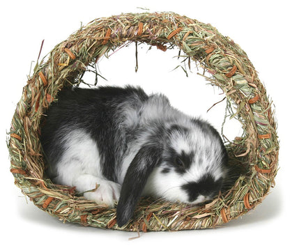 Marshall Pet Products Peters Woven Grass Hide-A-Way Hut for Small Animals Brown