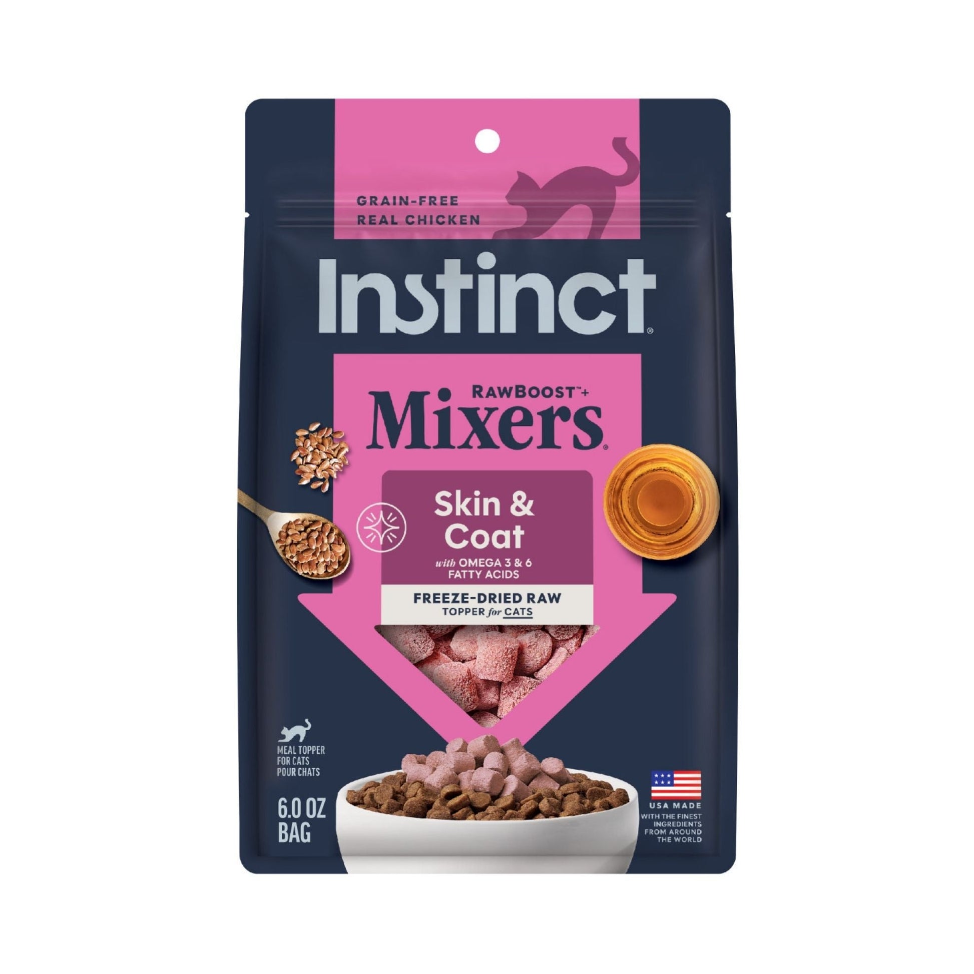 Instinct Raw Boost Mixers Cat Freeze-dried Skin & Coat Grain-free Topper 5.5oz.
