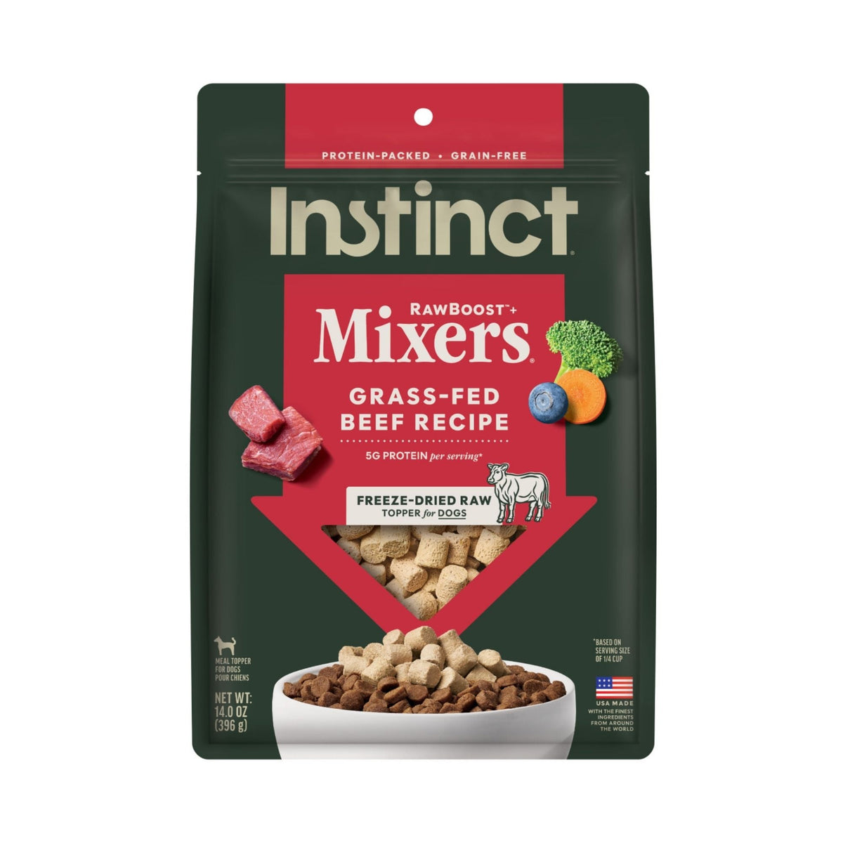 Instinct Raw Boost Mixers Dog Freeze-driedd Beef Grain-free 14oz.