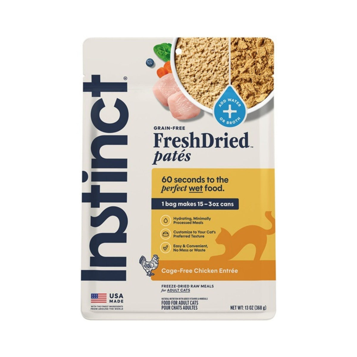 Instinct Freshdried Pates Cat Freeze-dried Chicken Grain-free 13oz.