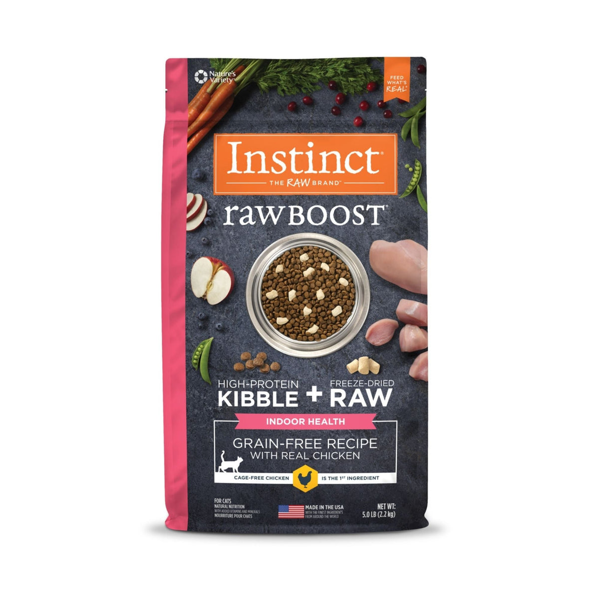 Natures Variety Instinct Raw Boost Cat Indoor Health Chicken Grain-free 5Lb