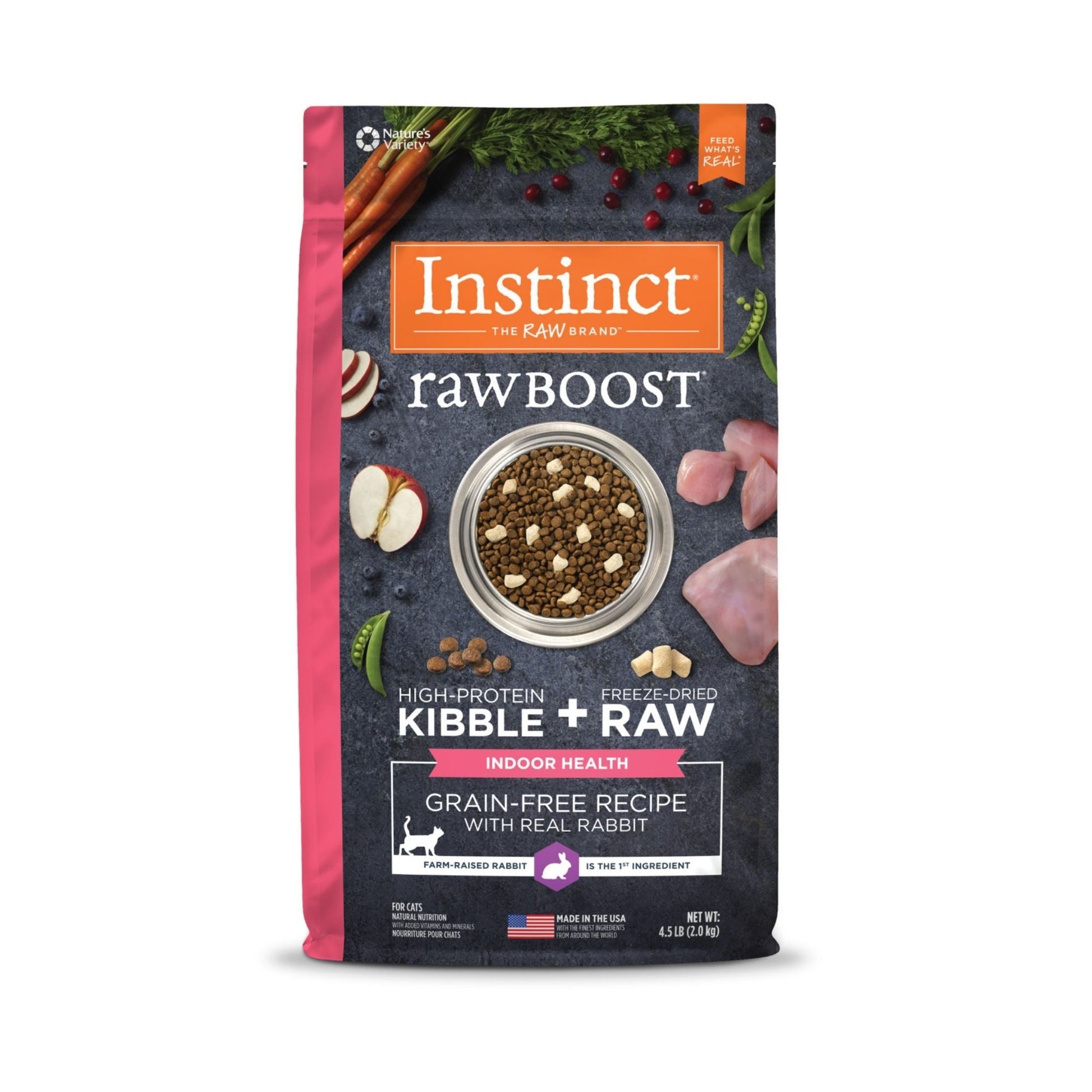 Natures Variety Instinct Raw Boost Cat Indoor Health Rabbit Grain-free 4.5Lb
